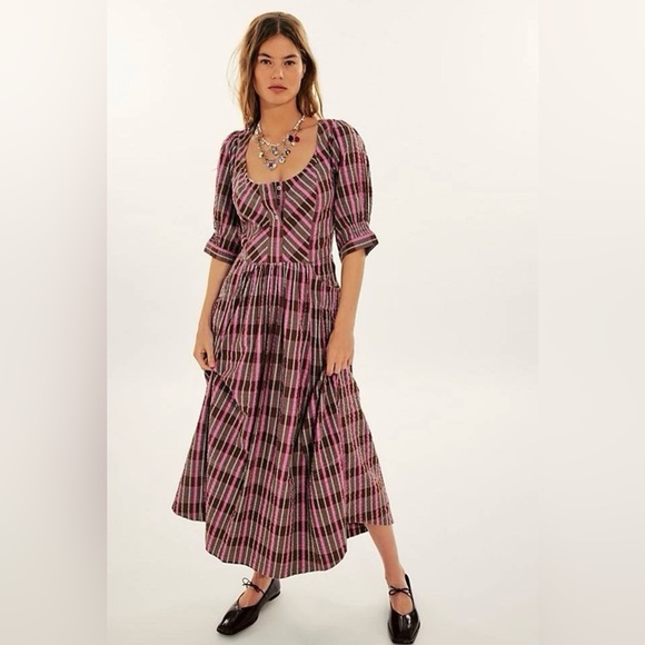 Free People Dresses & Skirts - Free People Tulie Plaid Midi Dress
